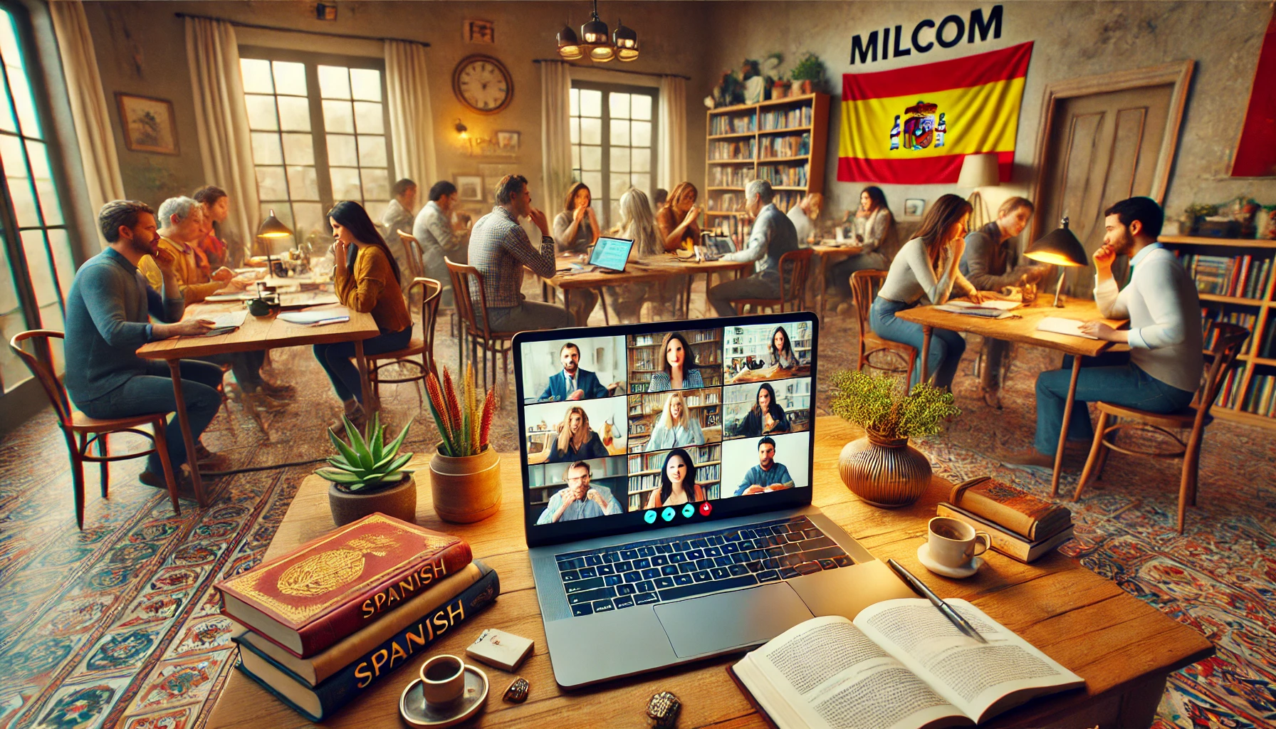 Group of Spanish students at MILCOM